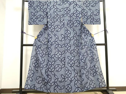 平和屋着物∴夏物 浴衣 有松鳴海絞り 七宝繋ぎ 綿 逸品 DAAV7324cd