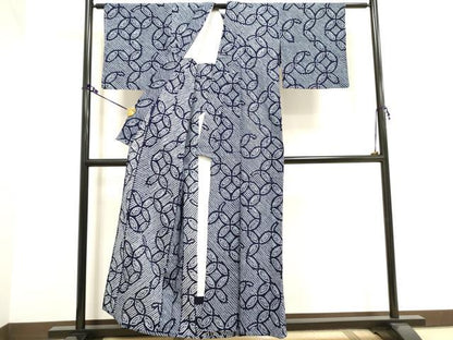 平和屋着物∴夏物 浴衣 有松鳴海絞り 七宝繋ぎ 綿 逸品 DAAV7324cd