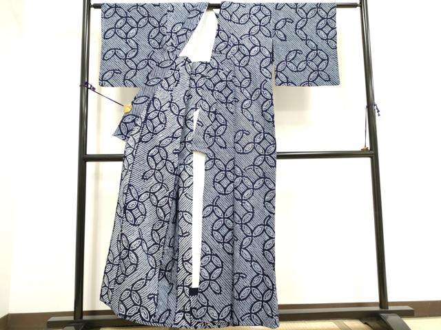 平和屋着物∴夏物 浴衣 有松鳴海絞り 七宝繋ぎ 綿 逸品 DAAV7324cd