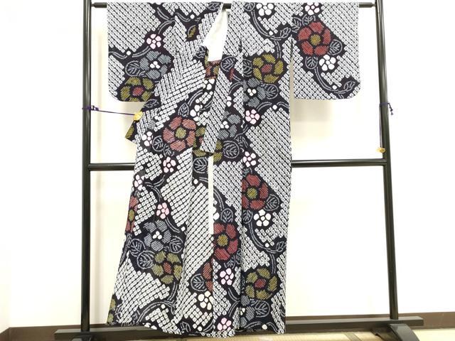 平和屋着物∴夏物 浴衣 有松鳴海絞り 草花文 綿 逸品 DAAV7325cd