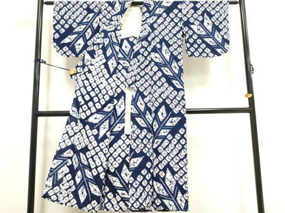 平和屋着物∴夏物　浴衣　有松鳴海絞り　矢羽文　綿　逸品　DAAV7326cd