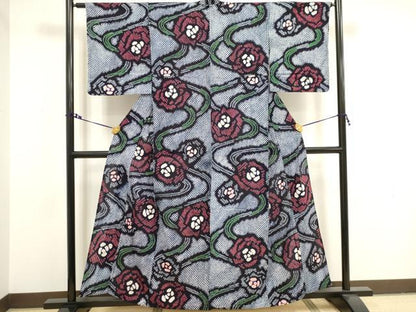 平和屋着物∴夏物 浴衣 有松鳴海絞り 流水花文 綿 逸品 DAAV7328cd