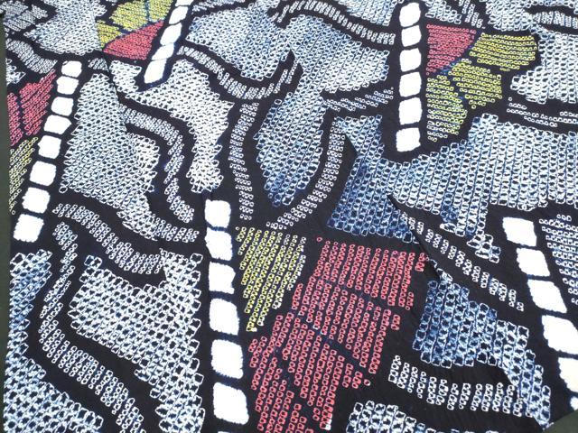 平和屋着物∴夏物 浴衣 有松鳴海絞り 舞扇文 綿 逸品 DAAV7330cd