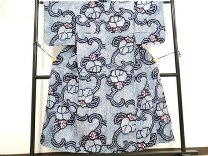 平和屋着物∴夏物 浴衣 有松鳴海絞り 花唐草文 綿 逸品 DAAV7331cd