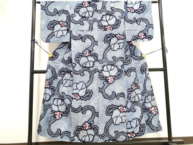 平和屋着物∴夏物 浴衣 有松鳴海絞り 花唐草文 綿 逸品 DAAV7331cd