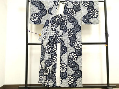 平和屋着物∴夏物 浴衣 有松鳴海絞り 花繋ぎ 綿 逸品 DAAV7332cd