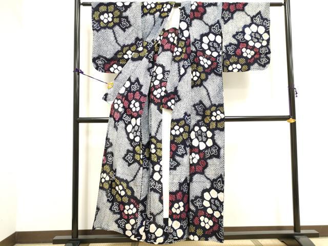 平和屋着物∴夏物 浴衣 有松鳴海絞り 草花文 綿 逸品 DAAV7333cd