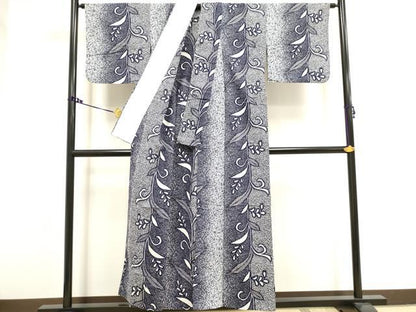 平和屋着物∴夏物　浴衣　花唐草文　綿　逸品　DAAV7336cd