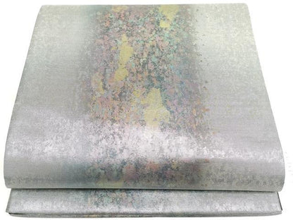平和屋着物◎六通柄袋帯　霞文　引箔　正絹　逸品　DAAV7352cd