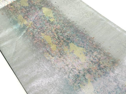 平和屋着物◎六通柄袋帯　霞文　引箔　正絹　逸品　DAAV7352cd