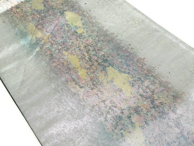 平和屋着物◎六通柄袋帯　霞文　引箔　正絹　逸品　DAAV7352cd