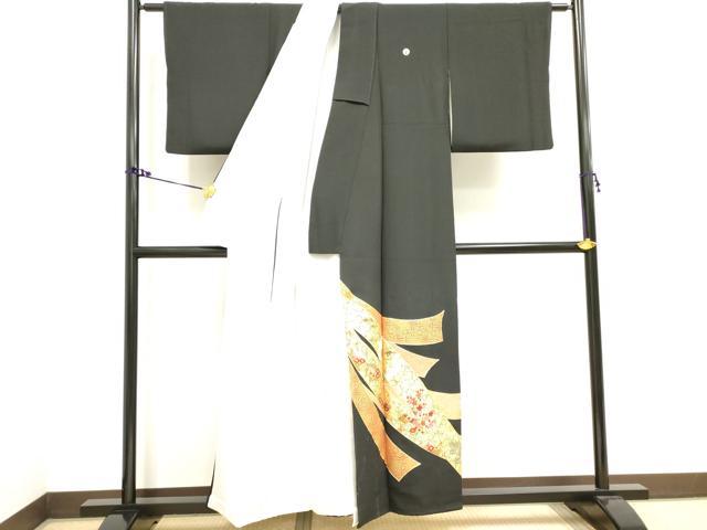 平和屋着物■豪華黒留袖 作家物 駒刺繍 束ね熨斗花文 金彩 正絹 逸品 DAAV7419cd