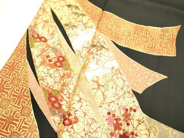 平和屋着物■豪華黒留袖 作家物 駒刺繍 束ね熨斗花文 金彩 正絹 逸品 DAAV7419cd