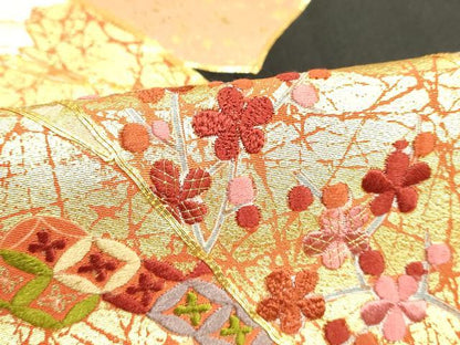 平和屋着物■豪華黒留袖 作家物 駒刺繍 束ね熨斗花文 金彩 正絹 逸品 DAAV7419cd