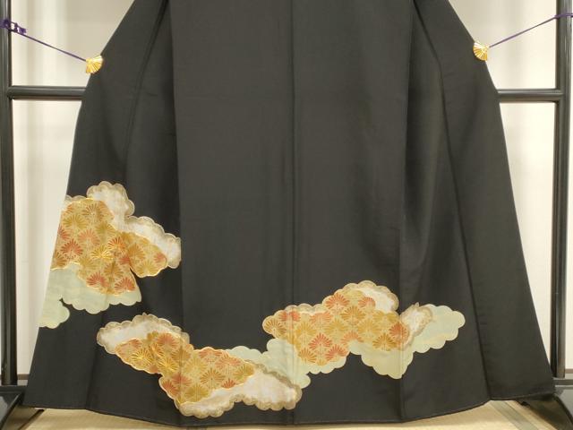 平和屋着物■豪華黒留袖　駒刺繍　雲取り吉祥文　金彩　正絹　逸品　DAAV7513cd