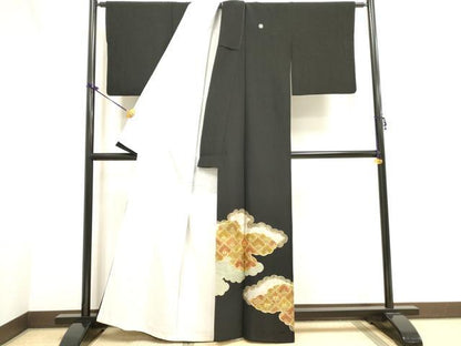 平和屋着物■豪華黒留袖　駒刺繍　雲取り吉祥文　金彩　正絹　逸品　DAAV7513cd