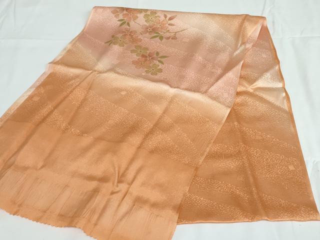 平和屋着物●和装小物 帯締め・帯揚げセット・箱入り 枝桜 暈し染め 金彩 逸品 未使用 DAAV8021by