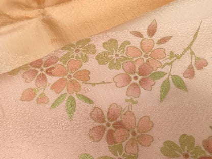 平和屋着物●和装小物 帯締め・帯揚げセット・箱入り 枝桜 暈し染め 金彩 逸品 未使用 DAAV8021by