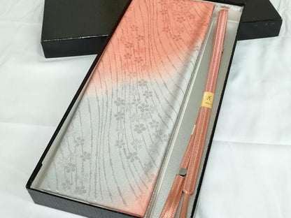 平和屋着物●和装小物　帯締め・帯揚げセット・箱入り　流水花文　暈し染め　逸品　未使用　DAAV8022by