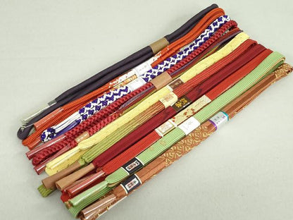 平和屋着物●和装小物 帯締め10本 泥染 高麗組 くみひも 金糸 逸品 未使用 DAAV8036by