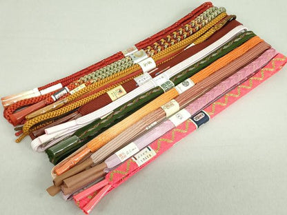 平和屋着物●和装小物　帯締め10本　笹浪組　手組紐　京くみひも　金糸　松坂屋扱い　逸品　未使用　DAAV8037by