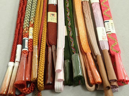 平和屋着物●和装小物　帯締め10本　笹浪組　手組紐　京くみひも　金糸　松坂屋扱い　逸品　未使用　DAAV8037by