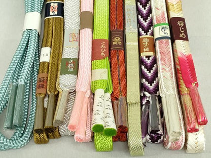 平和屋着物●和装小物　帯締め10本　冠組　佐賀錦　手組紐　くみひも　金銀糸　東急百貨店扱い　逸品　未使用　DAAV8048by