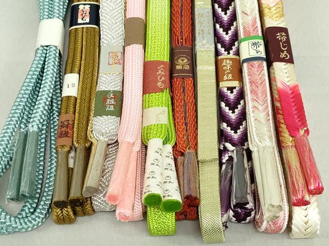 平和屋着物●和装小物　帯締め10本　冠組　佐賀錦　手組紐　くみひも　金銀糸　東急百貨店扱い　逸品　未使用　DAAV8048by
