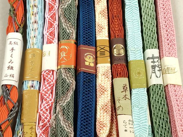 平和屋着物＊夏物　和装小物　帯締め10本　手くみ紐　草木染　金糸　東急百貨店扱い　逸品　未使用　DAAV8111by