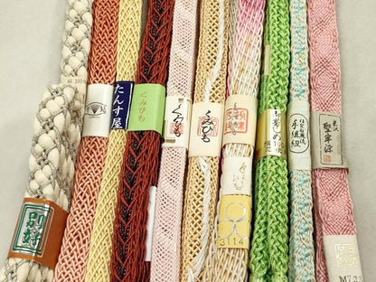 平和屋着物＊夏物　和装小物　帯締め10本　くみひも　手組紐　銀糸　逸品　未使用　DAAV8112by
