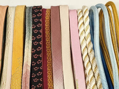 平和屋着物●和装小物　帯締め20本セット　手組紐　高麗組　笹浪組　奈良組　飾り玉　金糸　未使用品あり　逸品　DAAV8246zzz
