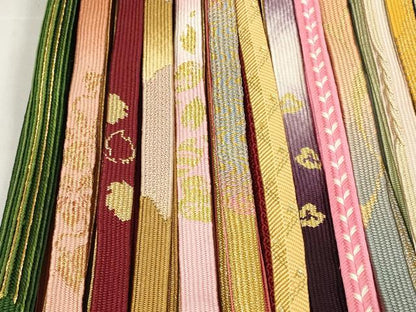 平和屋着物●和装小物　帯締め20本セット　手組紐　高麗組　笹浪組　奈良組　飾り玉　金糸　未使用品あり　逸品　DAAV8246zzz