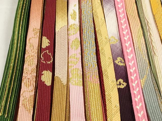 平和屋着物●和装小物　帯締め20本セット　手組紐　高麗組　笹浪組　奈良組　飾り玉　金糸　未使用品あり　逸品　DAAV8246zzz