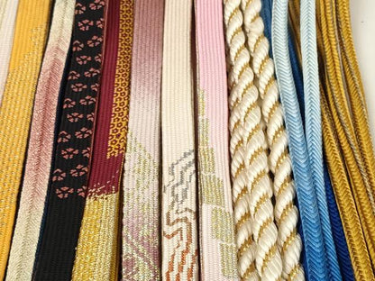 平和屋着物●和装小物　帯締め20本セット　手組紐　高麗組　笹浪組　奈良組　飾り玉　金糸　未使用品あり　逸品　DAAV8246zzz