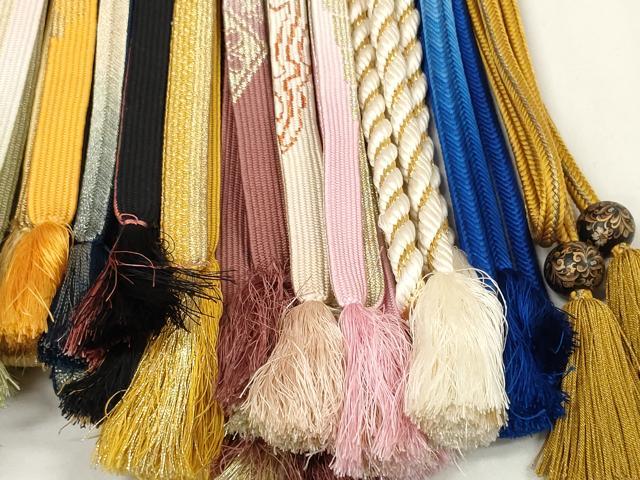 平和屋着物●和装小物　帯締め20本セット　手組紐　高麗組　笹浪組　奈良組　飾り玉　金糸　未使用品あり　逸品　DAAV8246zzz