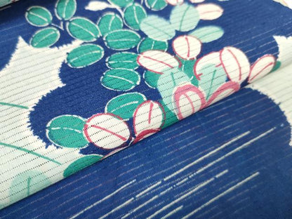 平和屋着物＊夏物 アンティーク 大正ロマン 小紋 反物 着尺 絽 草花雲文 未使用 DAAV8286zzz