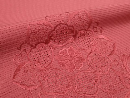 平和屋着物＊夏物 中国三大刺繍 汕頭刺繍 付下げ 反物 着尺 絽 堅牢染 正倉院花 臙脂色 逸品 未使用 DAAV8288zzz
