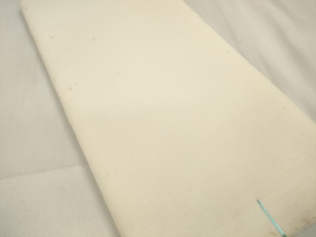 平和屋着物＊夏物　絹麻上布　白生地　反物　着尺　生成り色　証紙付き　麻　逸品　未使用　DAAV8289zzz