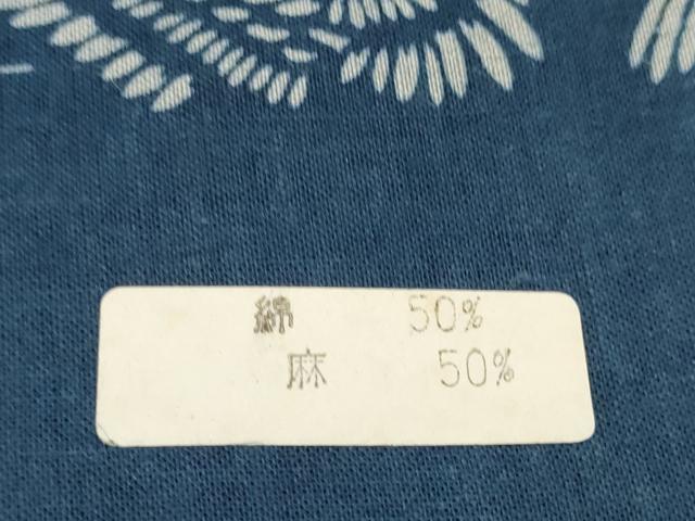 平和屋着物∴夏物 浴衣 反物 着尺 長板 日本美術 正藍染 群れ鶴 綿麻 逸品 未使用 DAAV8291zzz