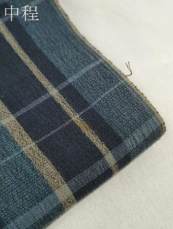 平和屋着物∴夏物　浴衣　反物　着尺　松風縮　格子柄　綿　逸品　未使用　DAAV8294zzz