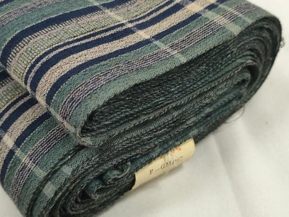 平和屋着物∴夏物　浴衣　反物　着尺　松風縮　格子柄　綿　逸品　未使用　DAAV8295zzz