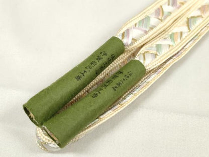 平和屋着物●和装小物　帯締め・帯揚げセット　伝統工芸品　伊賀前沢工房　切嵌　金糸　金銀彩　丹後ちりめん　逸品　未使用　DAAV8386zzz