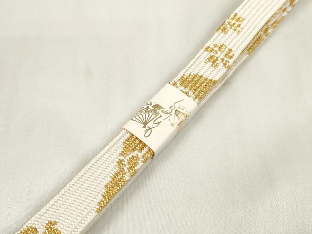 平和屋着物●和装小物　帯締め・帯揚げセット　蒔絵雪輪草花　手組紐　高麗組　金糸　逸品　未使用　DAAV8391zzz