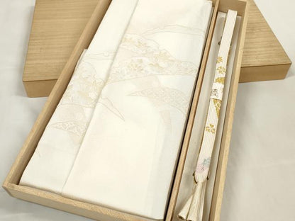 平和屋着物●和装小物　帯締め・帯揚げセット　蒔絵雪輪草花　手組紐　高麗組　金糸　逸品　未使用　DAAV8391zzz