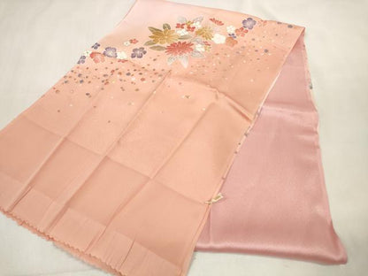平和屋着物●和装小物　帯締め・帯揚げセット　舞花文　暈し染め　金彩　手組紐　高麗組　金糸　逸品　未使用　DAAV8394zzz