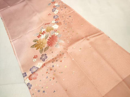 平和屋着物●和装小物　帯締め・帯揚げセット　舞花文　暈し染め　金彩　手組紐　高麗組　金糸　逸品　未使用　DAAV8394zzz
