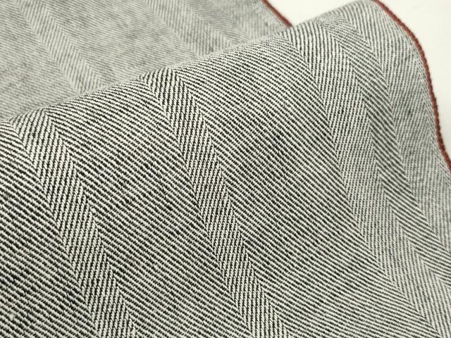平和屋着物●小千谷　紺仁　越後片貝木綿　杉綾　反物　着尺　ヘリンボーン　小千谷織物謹製　証紙付き　木綿　逸品　未使用　DAAV8405zzz