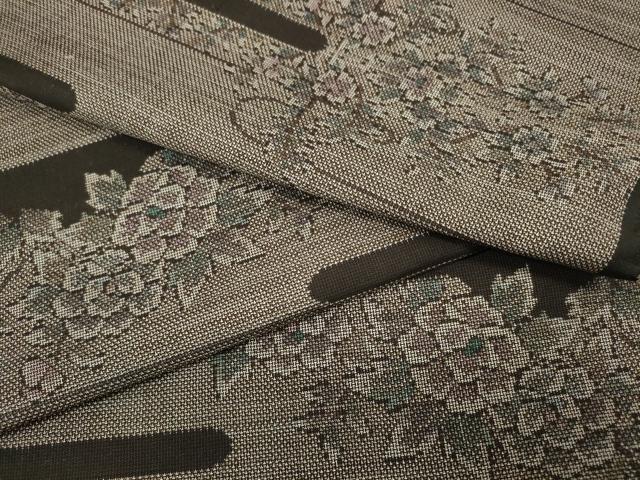 平和屋着物○本場大島紬 反物 着尺 9マルキ 霞花文 上代29万