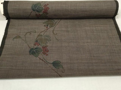 平和屋着物●本場大島紬　反物　着尺　9マルキ　古代染色純泥染　葡萄蔦の葉文　福留一男作　証紙付き　逸品　未使用　DAAV8417zzz