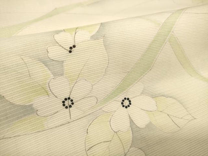 平和屋着物＊夏物 小紋 解き反物 絽 草花文 逸品 DAAV8434zzz